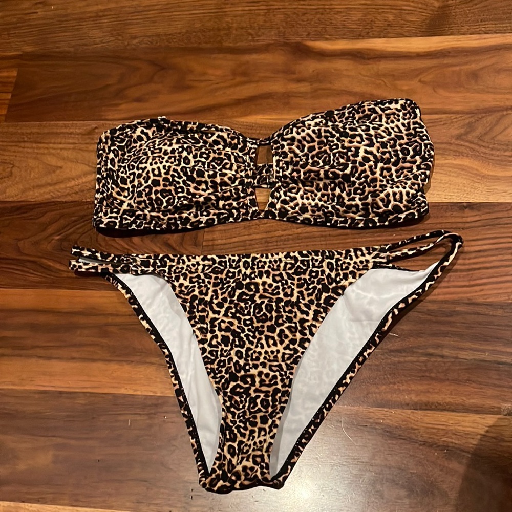 Cheetah tube swimsuit set
